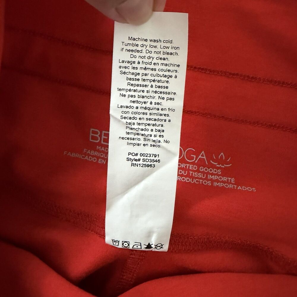 Beyond Yoga Leggings Womens Large Red Spacedye Go Pocket Midi Length High Rise - Picture 5 of 10